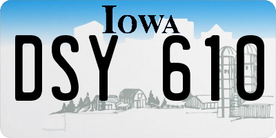 IA license plate DSY610