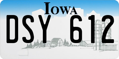 IA license plate DSY612
