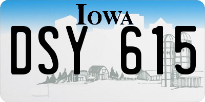 IA license plate DSY615
