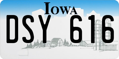 IA license plate DSY616