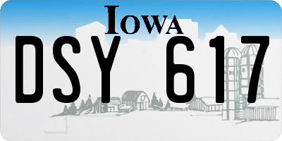 IA license plate DSY617