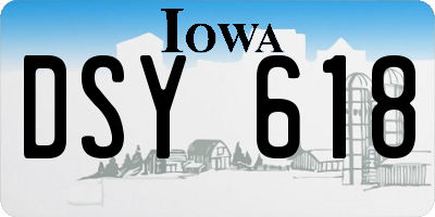 IA license plate DSY618