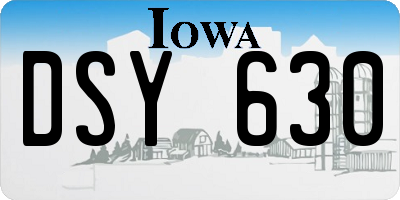 IA license plate DSY630