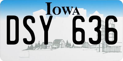 IA license plate DSY636