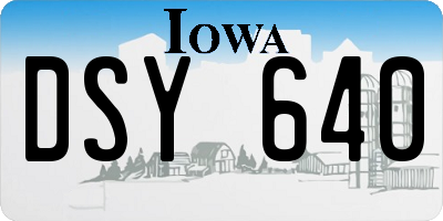 IA license plate DSY640