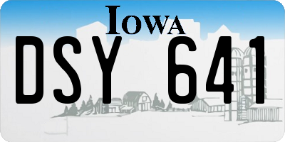 IA license plate DSY641