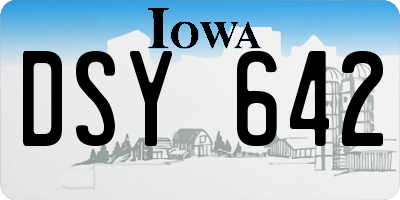 IA license plate DSY642
