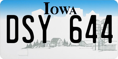 IA license plate DSY644