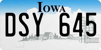 IA license plate DSY645