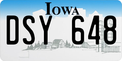 IA license plate DSY648