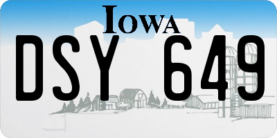 IA license plate DSY649
