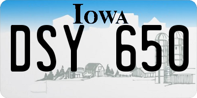 IA license plate DSY650