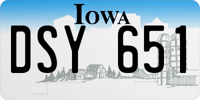 IA license plate DSY651