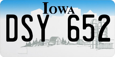 IA license plate DSY652