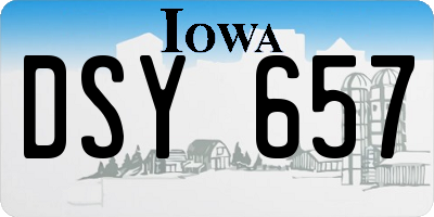 IA license plate DSY657
