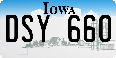 IA license plate DSY660