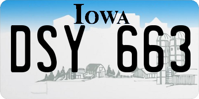 IA license plate DSY663