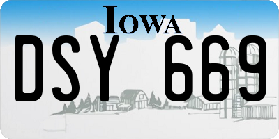 IA license plate DSY669