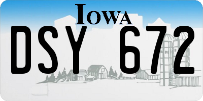IA license plate DSY672