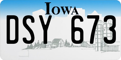 IA license plate DSY673