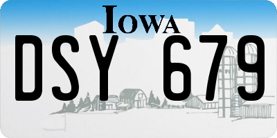 IA license plate DSY679