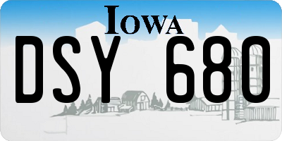 IA license plate DSY680