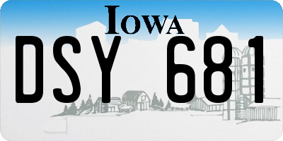IA license plate DSY681