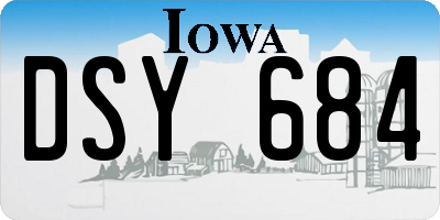 IA license plate DSY684