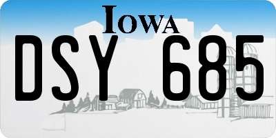 IA license plate DSY685