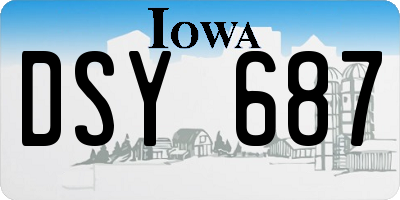 IA license plate DSY687