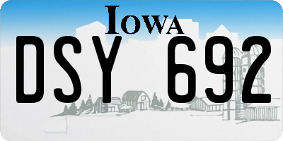 IA license plate DSY692