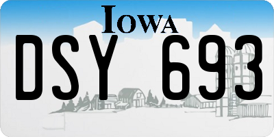 IA license plate DSY693