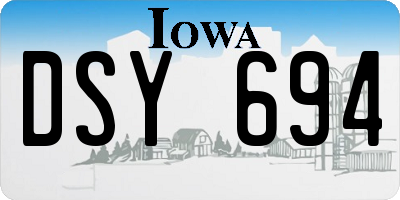 IA license plate DSY694