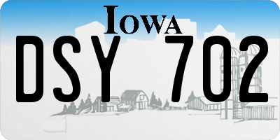 IA license plate DSY702
