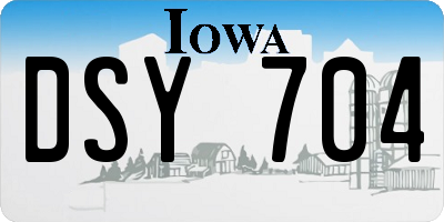 IA license plate DSY704