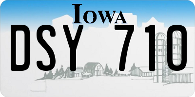 IA license plate DSY710