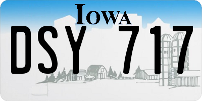 IA license plate DSY717