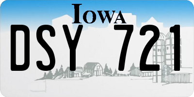 IA license plate DSY721