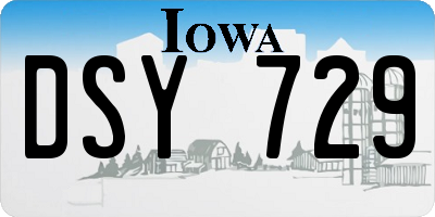 IA license plate DSY729