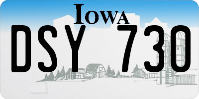 IA license plate DSY730