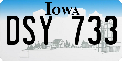 IA license plate DSY733