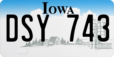 IA license plate DSY743
