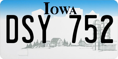 IA license plate DSY752