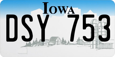 IA license plate DSY753