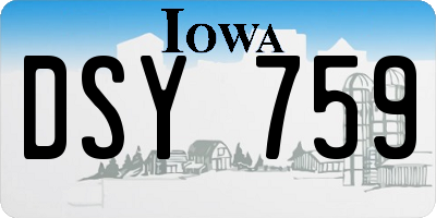 IA license plate DSY759