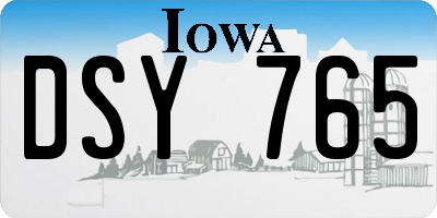 IA license plate DSY765