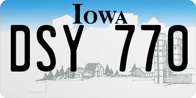 IA license plate DSY770