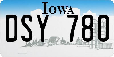 IA license plate DSY780