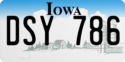 IA license plate DSY786