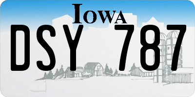 IA license plate DSY787